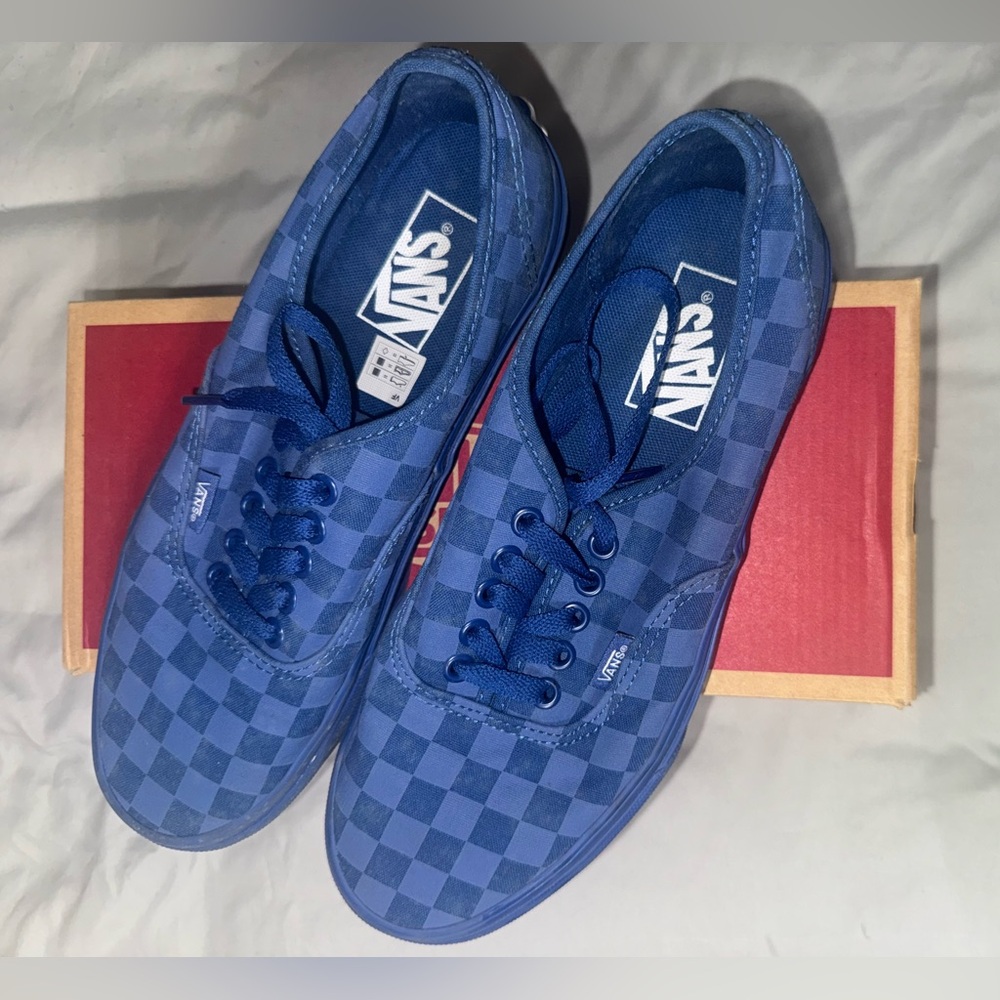 Vans Men's Blue Checkered Sneakers US M 7.5/ W 9